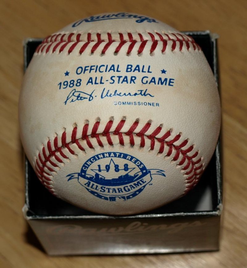 Image 1 of Terry Steinbach Autographed Rawlings 1988 All Star Baseball Signed AS MVP