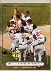 1991 NLCS Championshp Game Program Pirates Braves