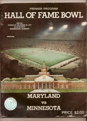 1977 Hall Of Fame Bowl Game Program Maryland Minnesota
