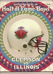 1991 Hall Of Fame Bowl Program Clemeson Illinois