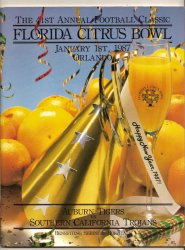 1987 Citrus Bowl Game Program Auburn USC
