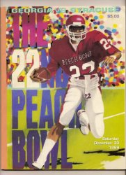1989 Peach Bowl Game Program Georgia Syracuse
