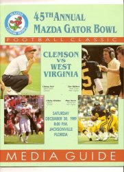 1989 Gator Bowl Game Media Guide Clemson West Virginia