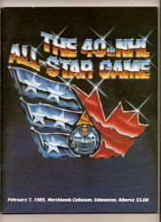 1989 NHL All Star Game Program Edmonton