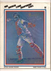 1980 ALCS Championship Program Royals @ Yankees