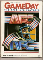 1983 NFL Playoffs Program 49ers Lions