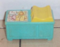 Fisher Price Little People Blue Changing Table Vintage 70's 