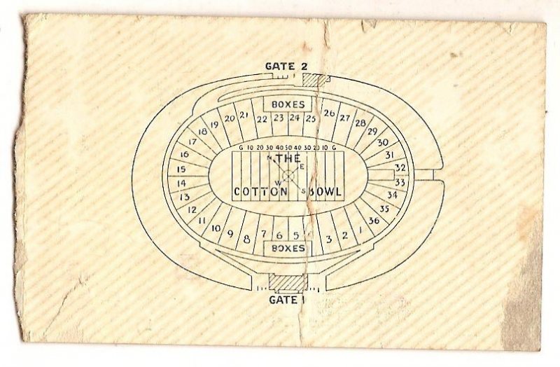 Image 1 of 1938 2nd Annual Cotton Bowl ticket stub Rice Colorado