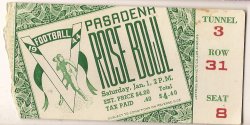 1944 Rose Bowl Game ticket stub Washington Huskies vs USC Trojans Football
