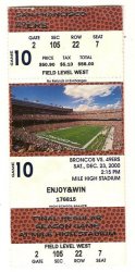Final Game Full Ticket at Mile High Stadium Denver Broncos
