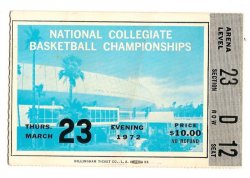 1972 NCAA Final Four Semi Finals Ticket Stub UNC Florida St Louisville UCLA