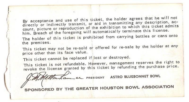 Image 1 of 1976 Bluebonnet Bowl ticket stub Nebraska Texas A&M