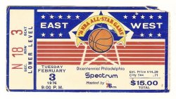 1976 NBA All Star Game Ticket Stub Philadelphia 76ers (PSA POP of 12)