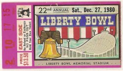 1980 Liberty Bowl Ticket Stub Purdue Missouri