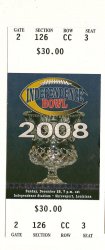 2008 Independence Bowl Game Full Ticket LA Tech NIU