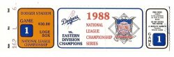 1988 NLCS Championship Ticket Stub Game 1 Mets Dodgers