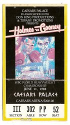 1982 Boxing ON SITE Ticket stub Larry Holmes Vs Cooney