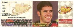 2002 Nascar Food City 500 Ticket Stub BMS