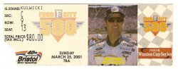 2001 Nascar Food City 500 Ticket Stub BMS