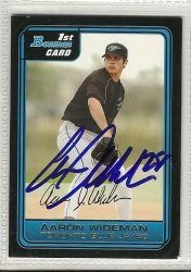 aaron wideman signed autographed baseball card 2006 bowman prospects Toronto