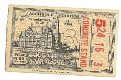 1926 College Football ticket stub Colgate Syracuse