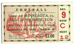 1936 College Football ticket stub Minnesota washington