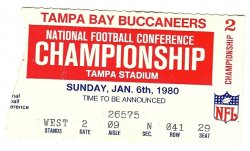 1979 NFC Championship Game Ticket Stub Tampa LA Rams
