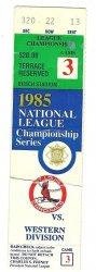 1985 NLCS ticket stub Cardinals Dodgers Game 3 Championship 