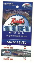 2009 Humanitarian Bowl Game full ticket Idaho Bowling Green