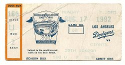 Kevin Gross No Hitter ticket Stub 8/17/92 Dodgers Giants Rare