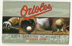 2006 Baltimore Orioles Pocket Schedule Sked