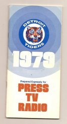1979 Detroit Tigers Media Guide