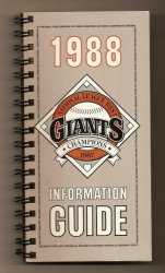 1988 San Francsico Giants Media guide