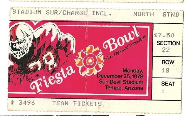 Image 0 of 1978 Fiesta bowl Ticket Stub Arkansas UCLA