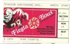 1978 Fiesta bowl Ticket Stub Arkansas UCLA