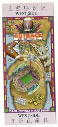 1998 Outback Bowl Game Full Unused Ticket Georgia Wisconsin