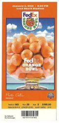 2010 Orange Bowl Game Full Ticket Iowa Georgia Tech