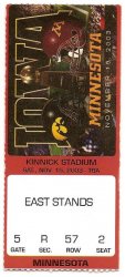 2003 Nov 15th Ticket Stub iowa vs minnesota