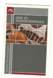 2002 Denver Nuggets Pocket Schedule Sked NBA