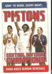 2002 Detroit Pistons Pocket Schedule Sked NBA