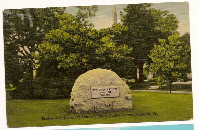 Image 0 of Irvin Cobb Paducah Kentucky Oak Grove Cemetery Linen Postcard
