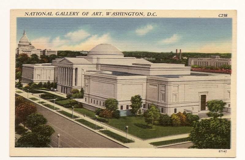 Image 0 of national Gallery Of Art. Washington DC C238 linen vintage Postcard