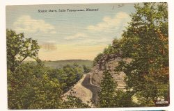 Senic Drive Lake Taneycomo Missouri Linen Postcard