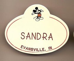 Walt Disney World Cast Member name Tag Sandra