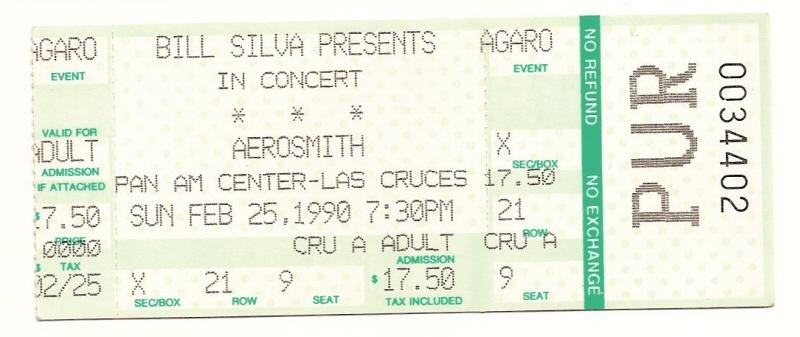 Image 0 of AEROSMITH Feb 25th 1990 Ticket Stub