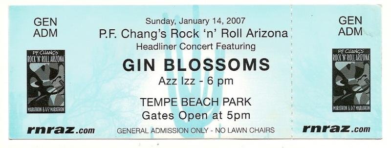 Image 0 of Gin Blossoms January 14th 2007 Full Unused ticket