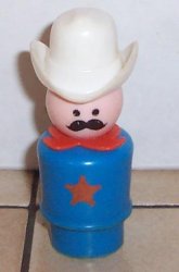 Fisher Price Little People Blue Man Sheriff Vintage #934