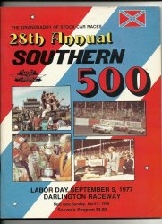 1977 Southern 500 Nascar Race Program Darrell Waltrip