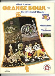 1976 Orange Bowl Game Program Oklahoma Michigan