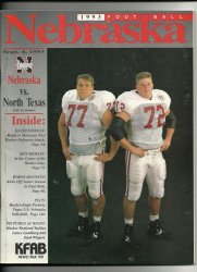 1993 NCAA Football Program North Texas @ Nebraska Sept 4th